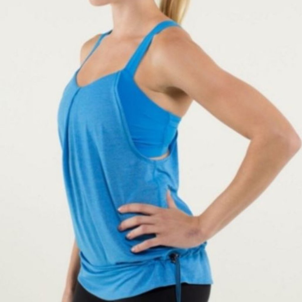 Blue Lululemon Rest Less Tank